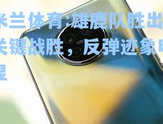 雄鹿队胜出关键战胜，反弹迹象明显